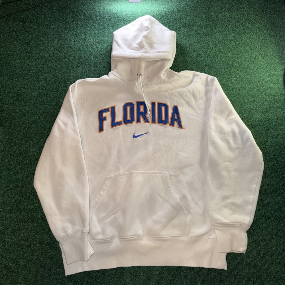 Nike Florida Gators Embroidered Hoodie Men's XL White Blue Orange Pullover